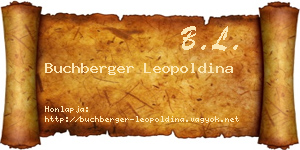Buchberger Leopoldina névjegykártya